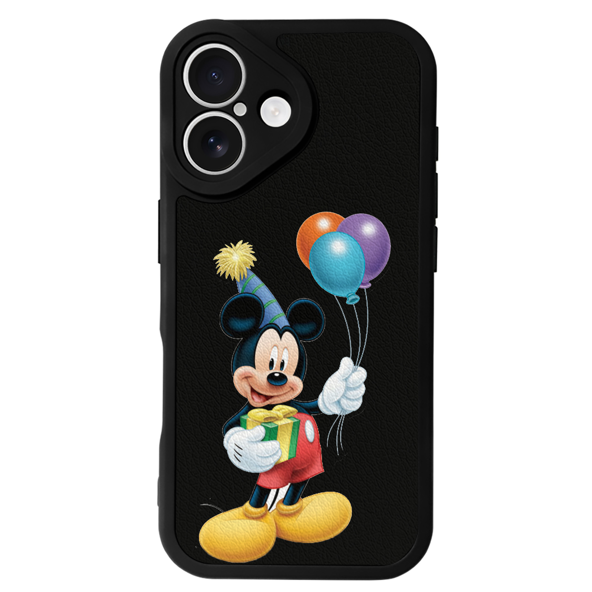 （画像用） ミッキーマウス Mickey Mouse 【iPhone 16シリーズ対応】シリコンスマホケース（レザー調） 材質：シリコン